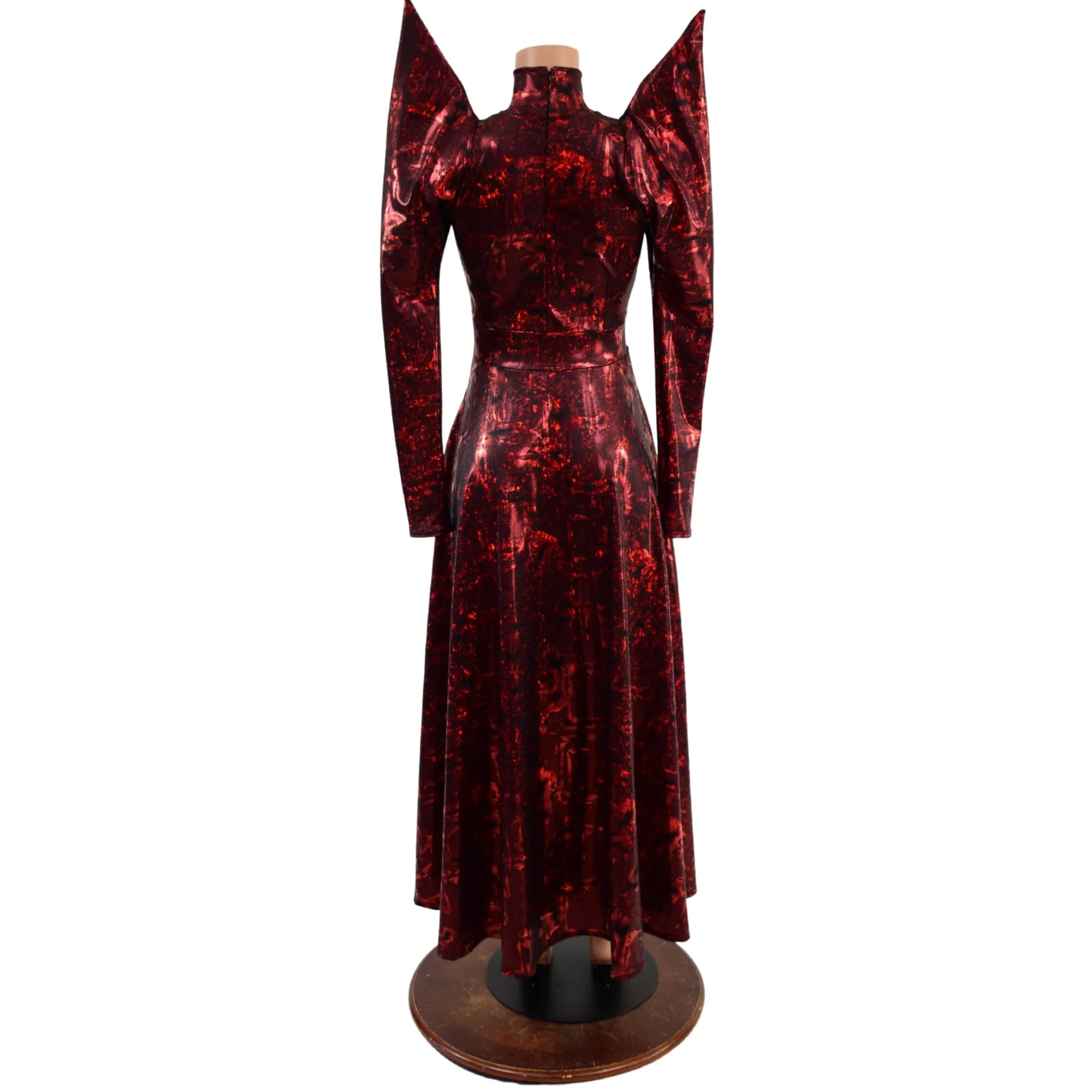 Primeval Red Mega Sharp Shoulder Gown